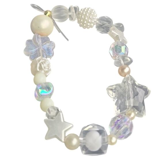 Star Disco Bezel Flower Clover Ball Bracelet - Picture 3 of 4